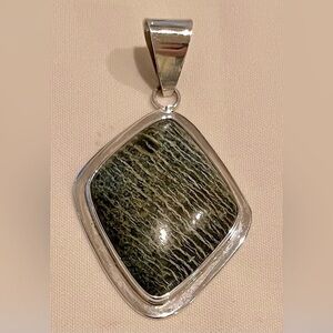 Silver and Green Stone Pendant